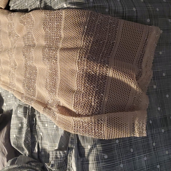 Rye wide leg sparkly pants with sheer outer lining and brown inner lining - Picture 5 of 14